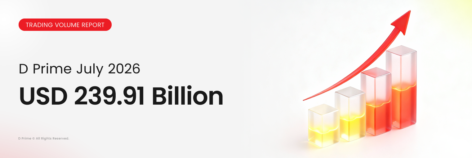 D Prime July 2026 Trading Volume Report showing USD 239.91 billion.