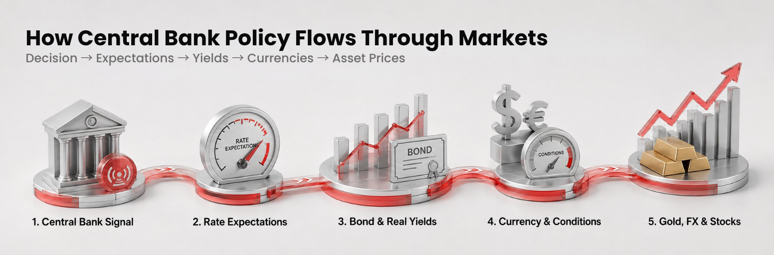 How central bank policy flows through financial markets.