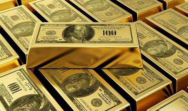 A visual of USD on gold bars