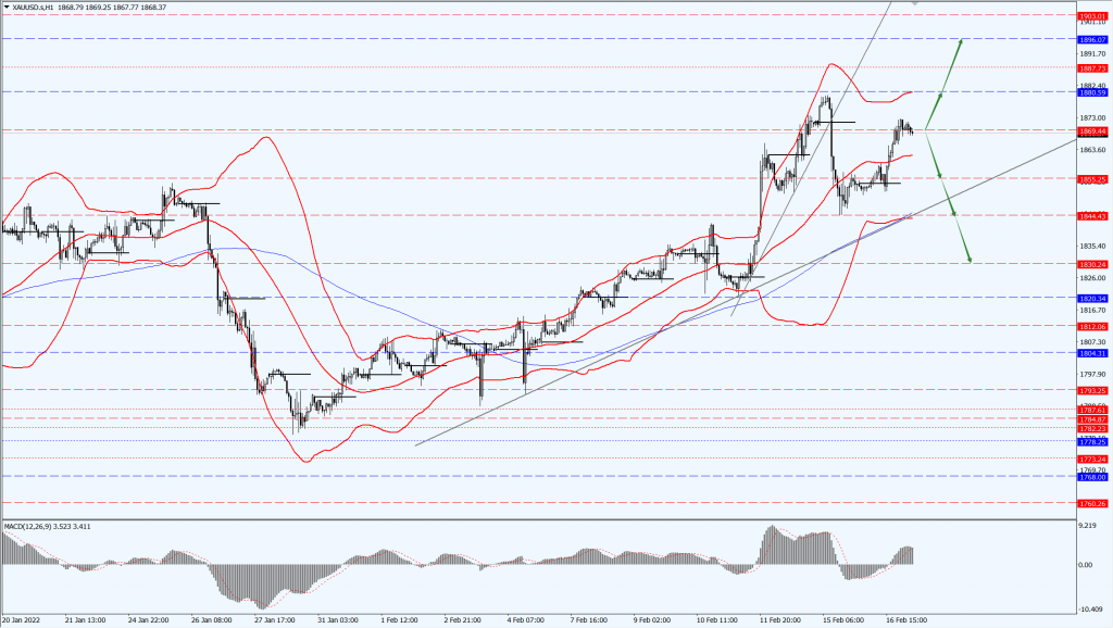 XAUUSD - 黄金走势图-2022.02.17