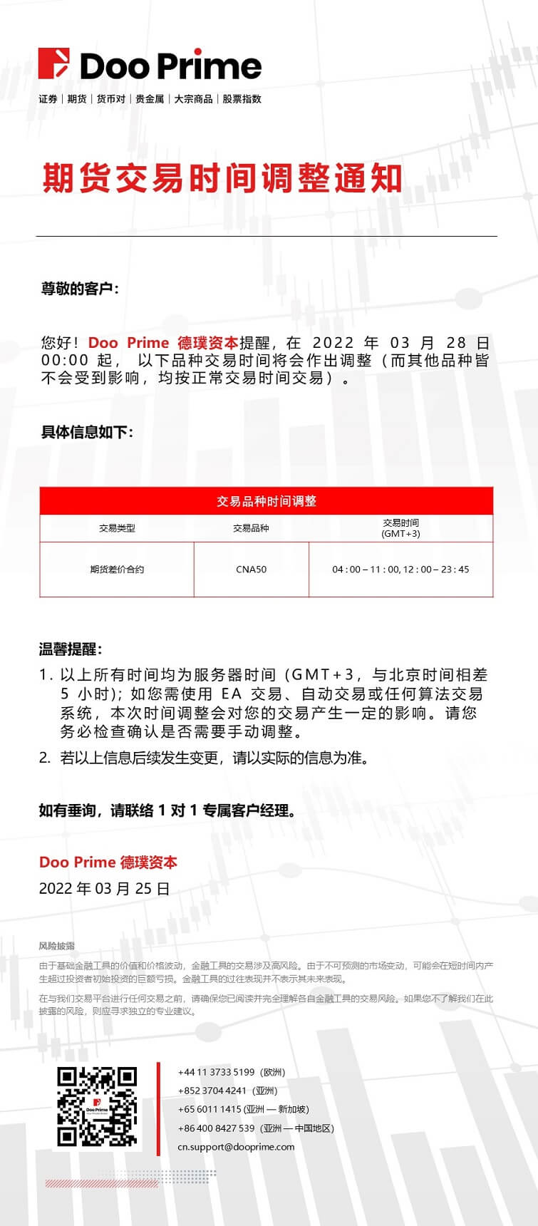 期货交易时间调整通知