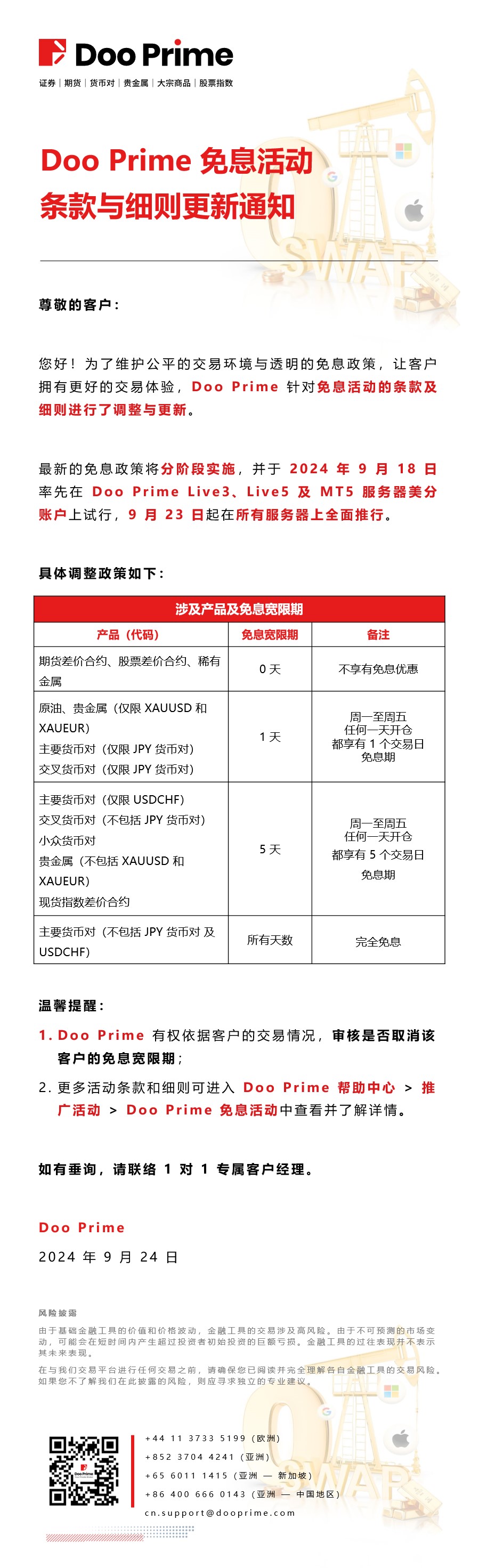 Doo Prime 免息活动​条款与细则更新通知
