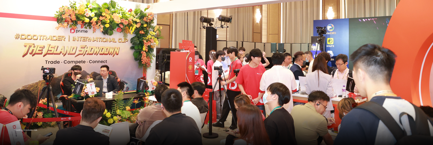 Visitantes se reúnen en el área de #DooTrader durante WikiEXPO Hong Kong 2026.