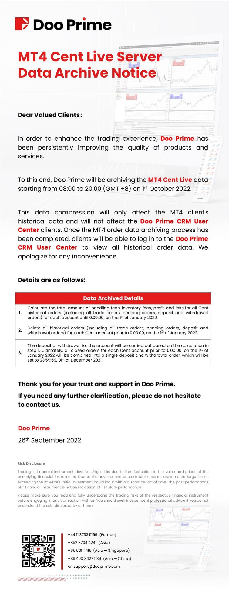Doo Prime MT4 Cent Live Server Data Archive Notice