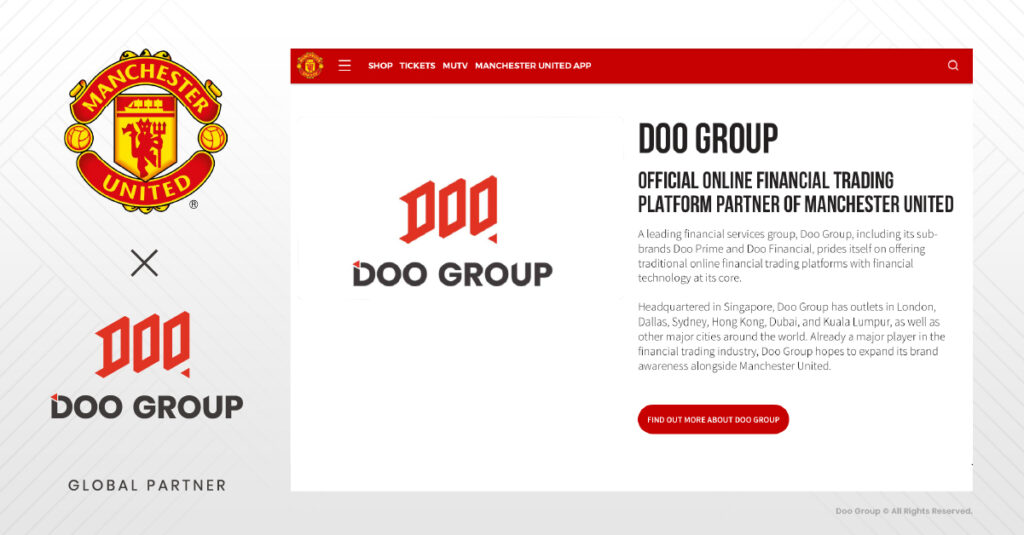 DOO GROUP APPOINTED AS AN OFFICIAL GLOBAL PARTNER OF MANCHESTER UNITED